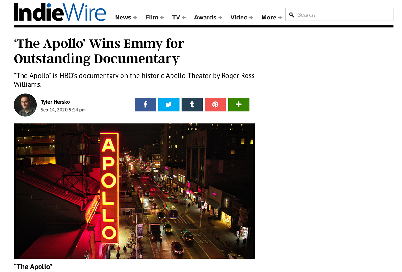 ‘The Apollo’ Wins Emmy for Outstanding Documentary